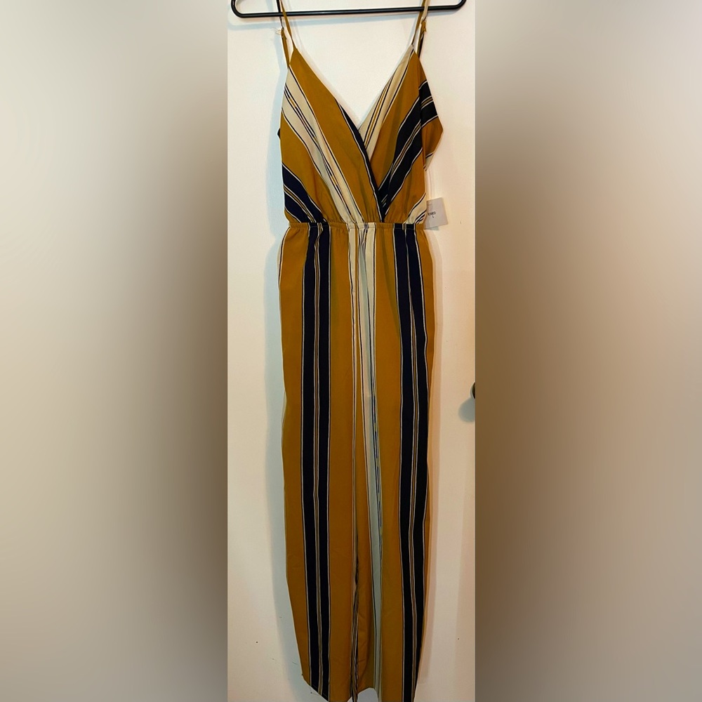 Mustard navy blue jumpsuit